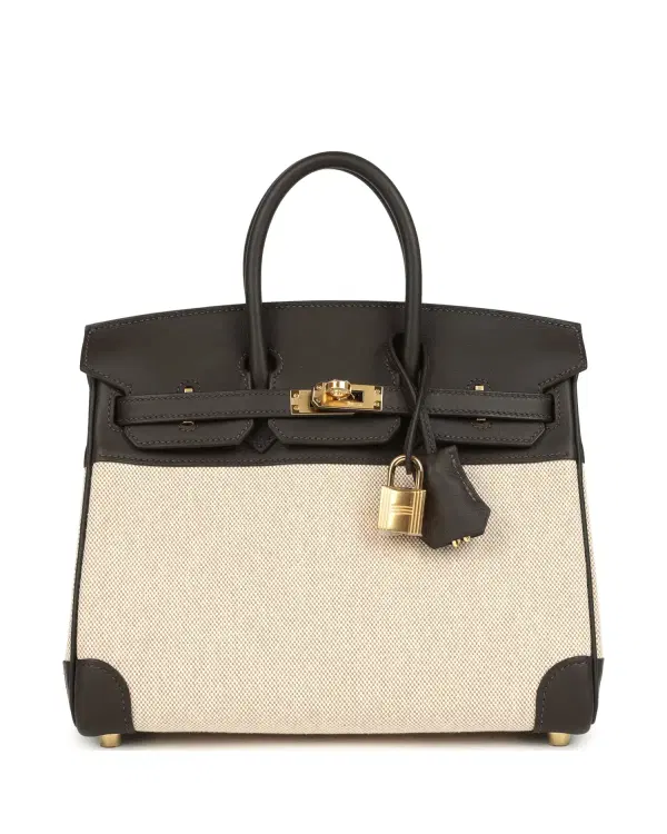 Hermès Birkin 25, Bai Brun / Écru / Beige