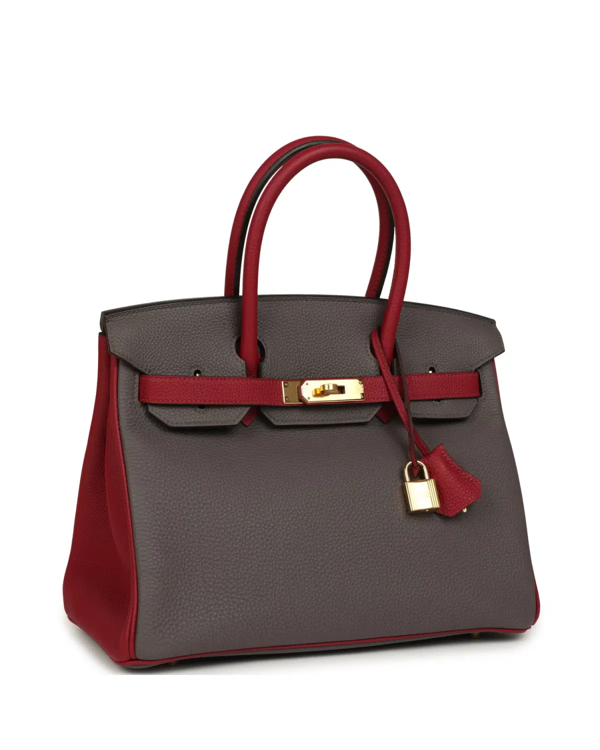 Hermès Birkin HSS 30, Étain / Rouge Grenat