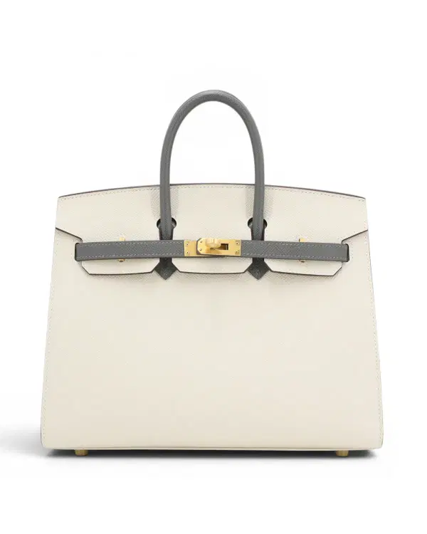 Hermès Birkin Sellier HSS 25, Craie / Gris Meyer