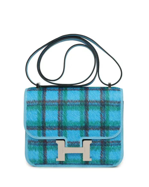 Hermès Constance Tartan 18, Céleste