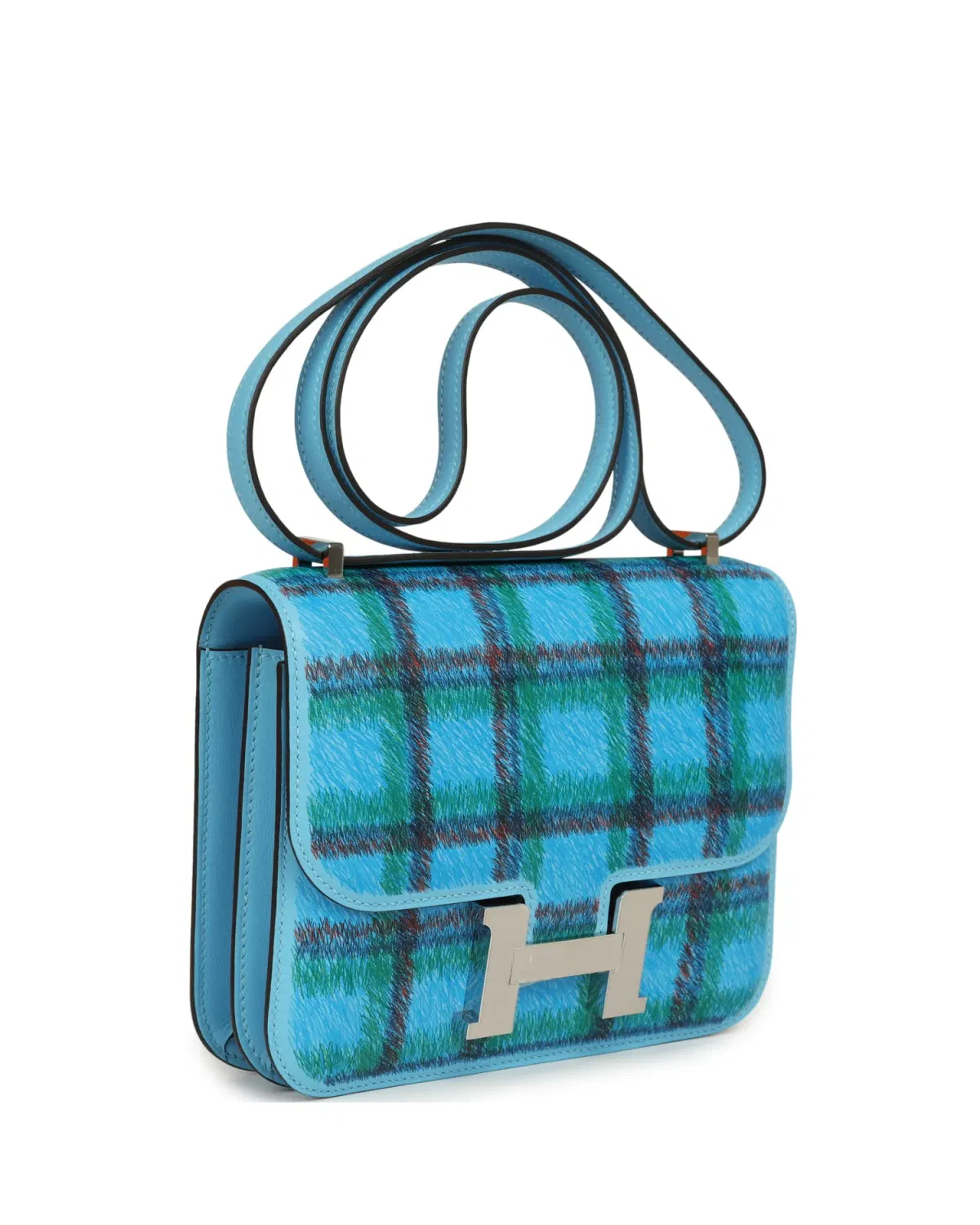 Hermès Constance Tartan 18, Céleste