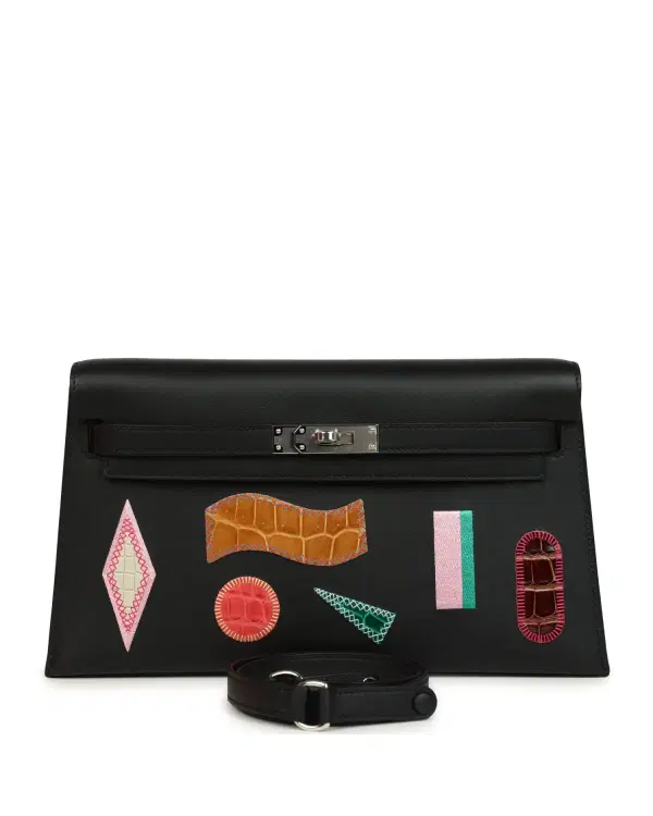 Hermès Kelly Elan Broderie One size, Noir / Multicolor