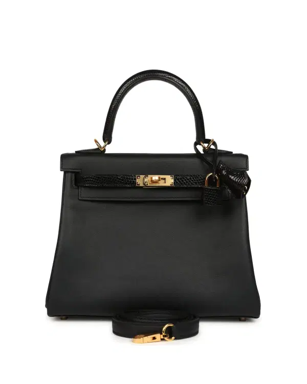 Hermès Kelly Retourne Touch 25, Noir