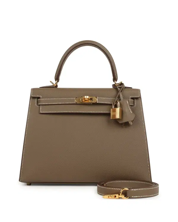 Hermès Kelly Sellier 25, Étoupe