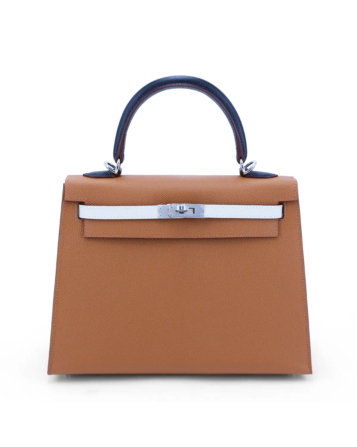 Hermès Kelly Sellier 25, Gold / Bleu Saphir / Craie / Noir