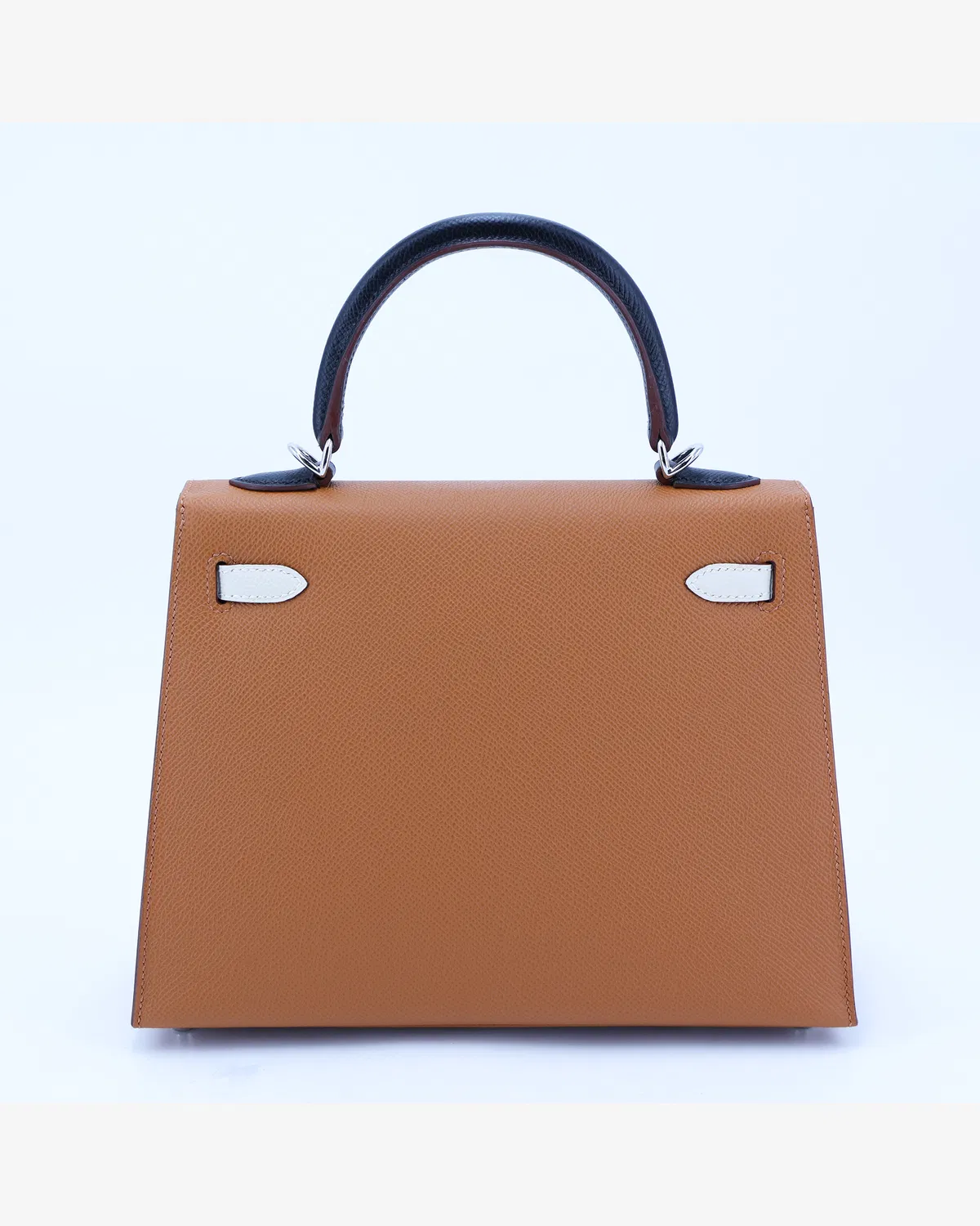 Hermès Kelly Sellier 25, Gold / Bleu Saphir / Craie / Noir