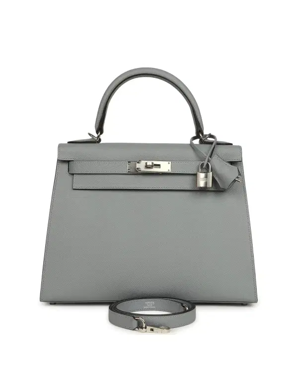 Hermès Kelly Sellier 28, Gris Pantin