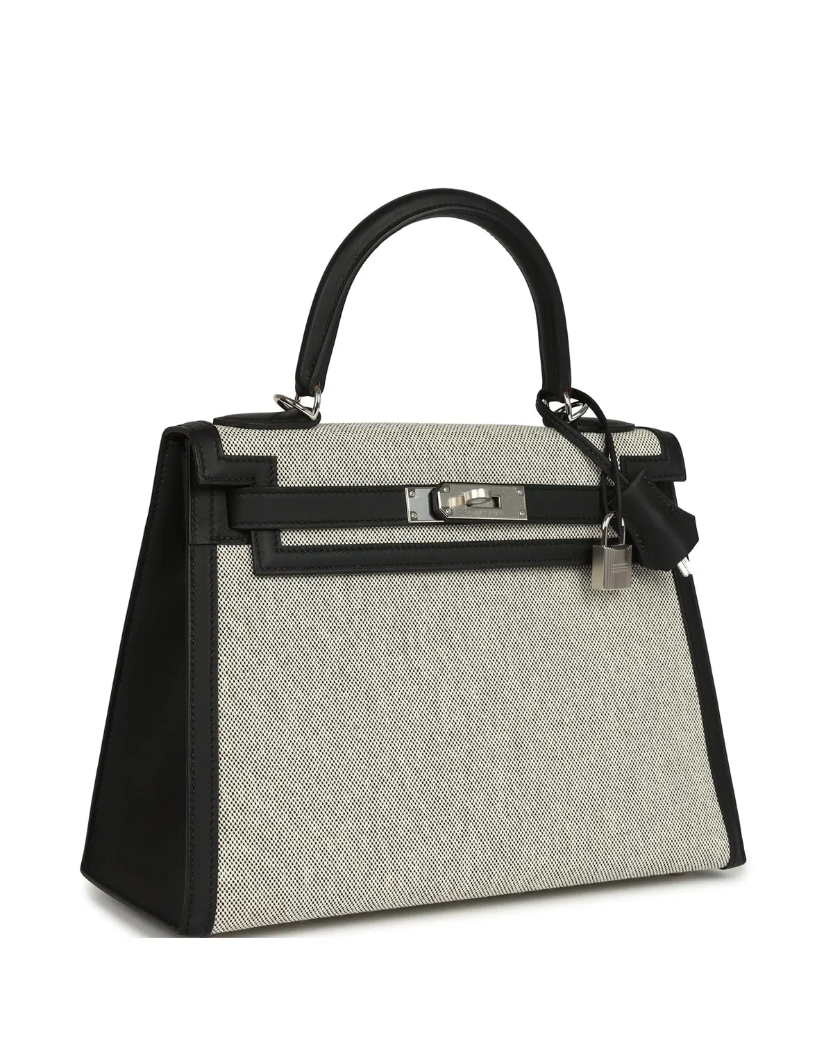 Hermès Kelly Sellier 28, Noir / Écru