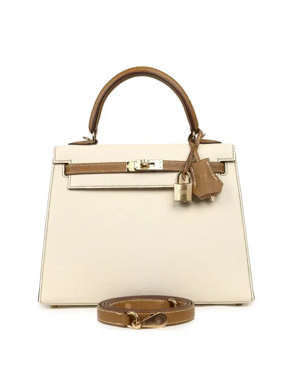Hermès Kelly Sellier HSS 25, Nata / Caramel
