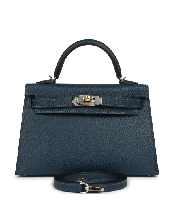 Hermès Mini Kelly Sellier 20, Bleu de Prusse