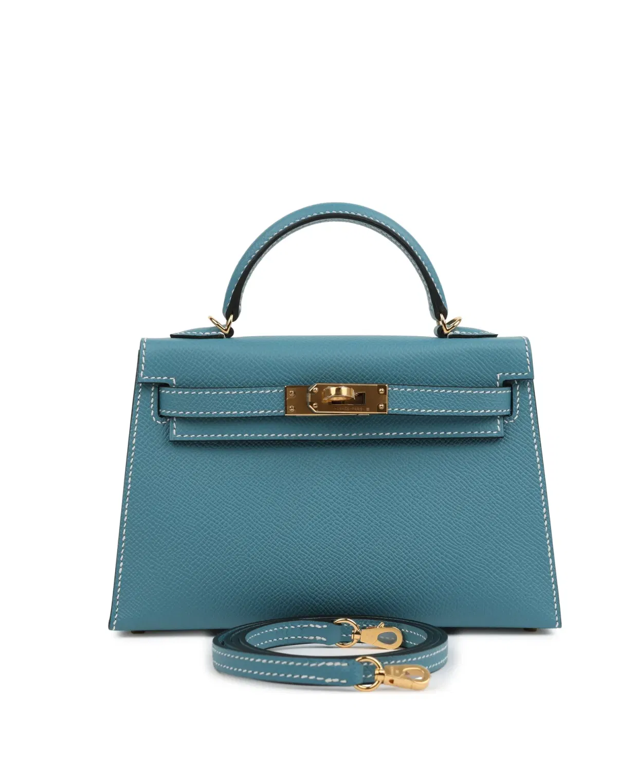Hermès Mini Kelly Sellier 20, Bleu Jean