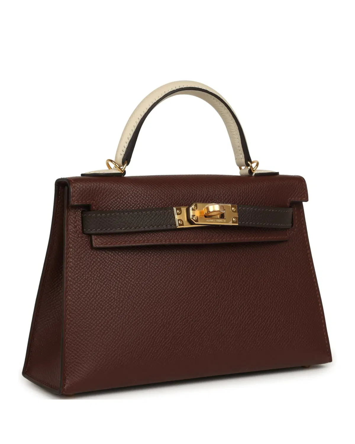 Hermès Mini Kelly Sellier 20, Terre / Ébène / Craie