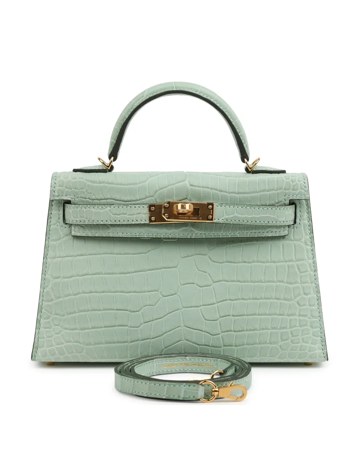 Hermès Mini Kelly Sellier 20, Vert d'Eau