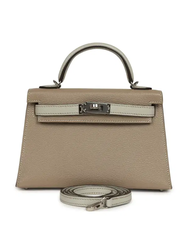 Hermès Mini Kelly Sellier HSS 20, Gris Tourterelle / Gris Perle