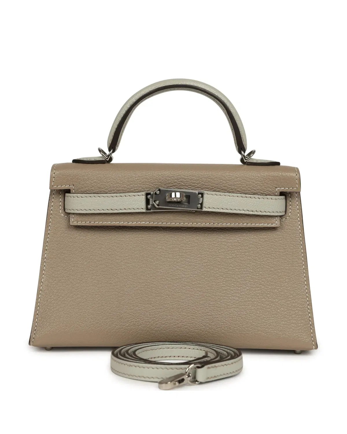 Hermès Mini Kelly Sellier HSS 20, Gris Tourterelle / Gris Perle