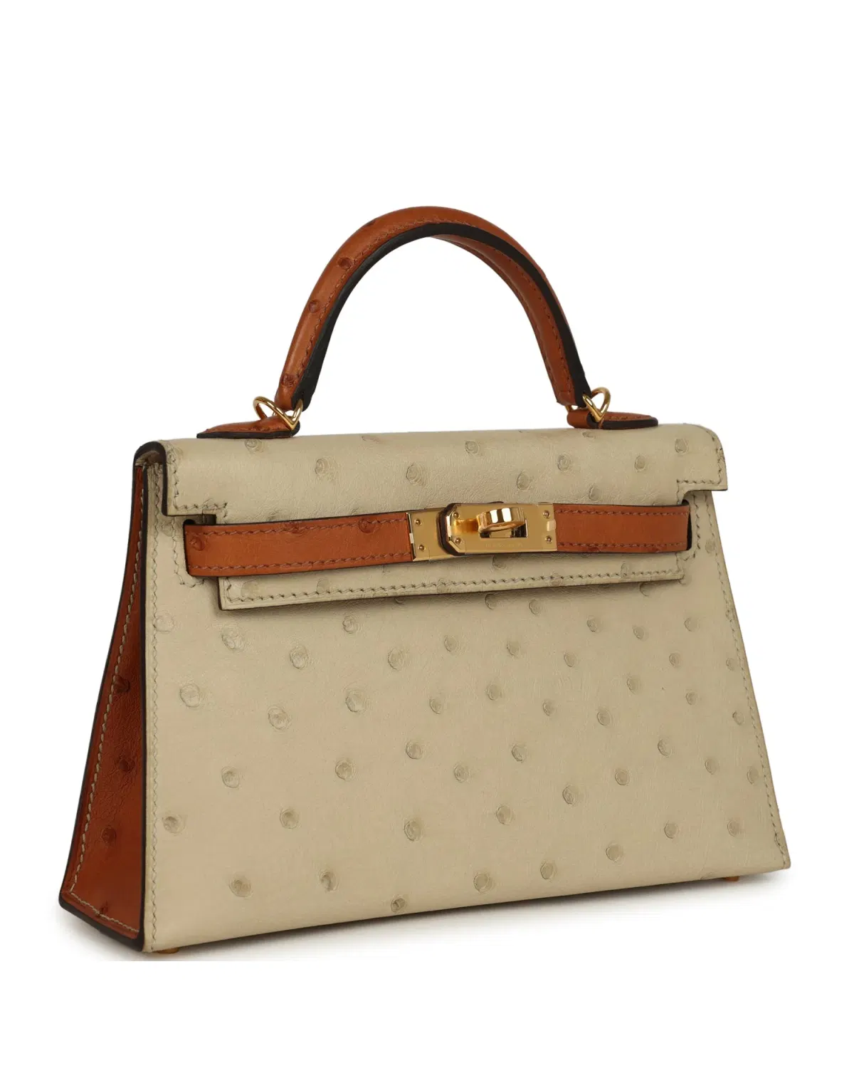 Hermès Mini Kelly Sellier HSS 20, Parchemin / Cognac