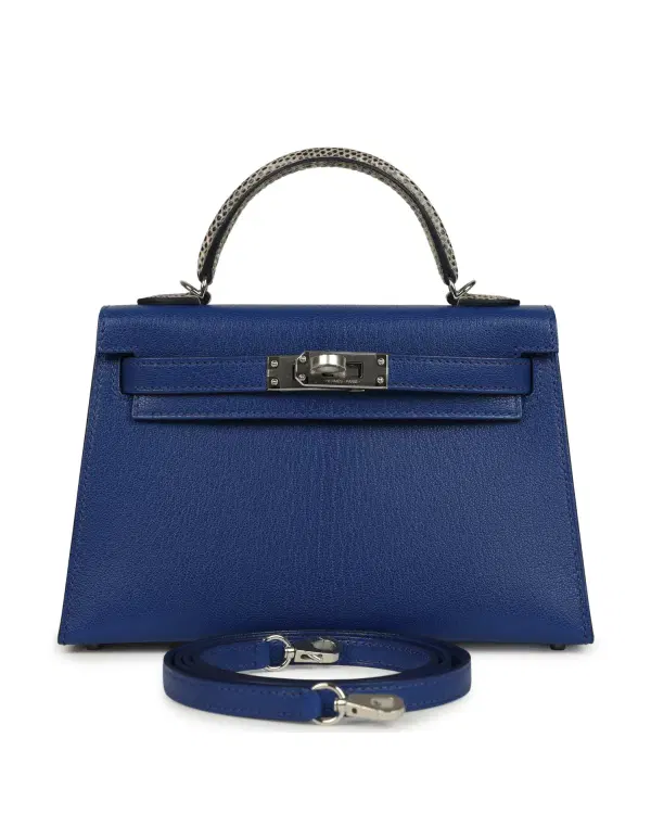 Hermès Mini Kelly Sellier Touch 20, Bleu Royal / Ombré