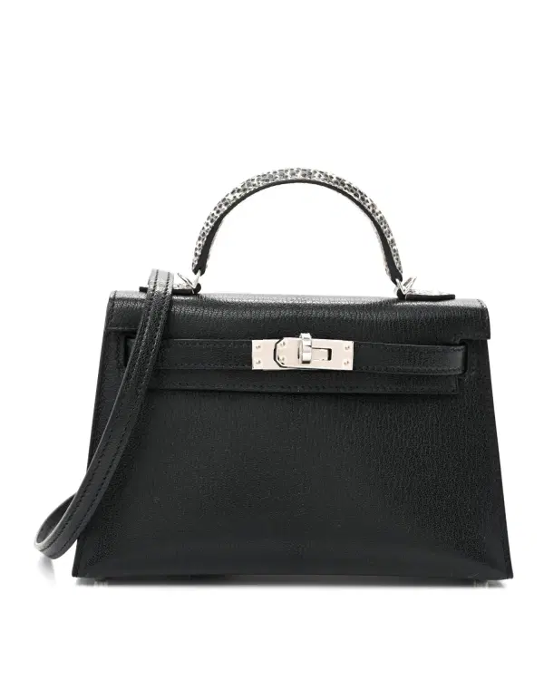 Hermès Mini Kelly Sellier Touch 20, Noir / Ombré